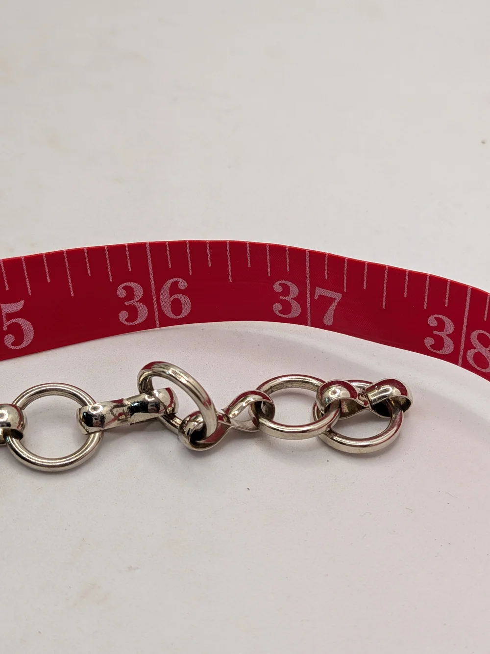 Silver-Tone Chain Belt with Blue Crystal Accents